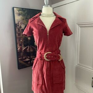 Show Me Your MuMu Rust Corduroy Dress